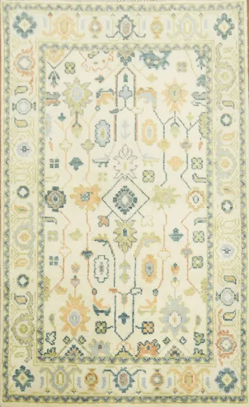 Charming Traditional Oushak Rug with Calm Pastel Colors 4'x6'