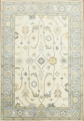 Elegant Cream and Soft Blue Oriental Rug for Timeless Home Decor 4x6