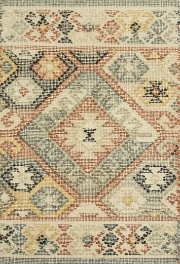 Small 2x3 Distressed Kilim Wool Rug - Authentic Geometric Tribal Pattern