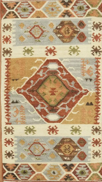 Vibrant Rustic Rug with Intricate Patterns 3x5