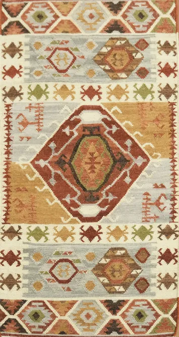Bright Geometric Rug for a Warm and Inviting Ambiance 3x5