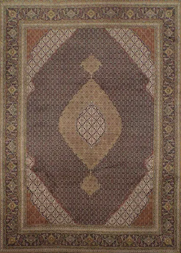 Fine Wool Blue Tabriz Persian Area Rug 8x12