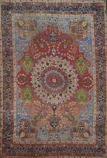Old Mashad Persian Wool Area Rug 8x12