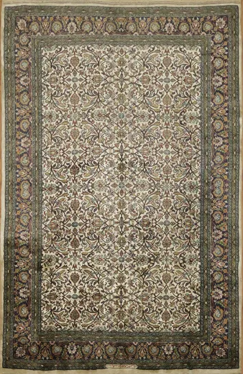 Fine Silk And Wool Tabriz Persian Area Rug 6x9