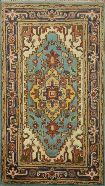 Elegant Handwoven Oriental Rug with Intricate Medallion Design 3x5