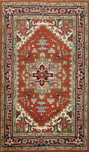 Luxurious Wool Rug with Classic Patterns 3x5