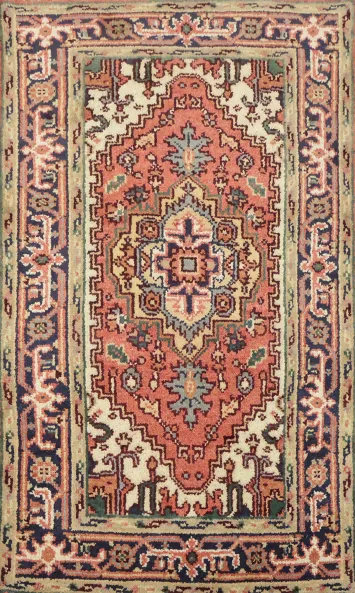 Handcrafted Oriental Rug with Soft Hues 3x5