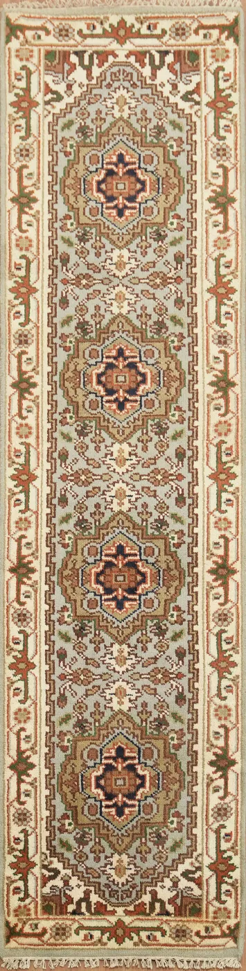 Luxurious Handmade Runner Rug with Exquisite Detailing 9' 10'' X 2' 6''
