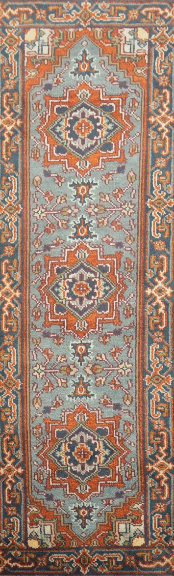 Stylish Heritage-Inspired Geometric Runner Rug 3x8