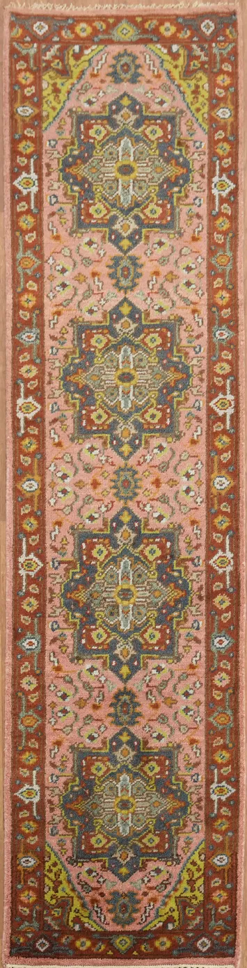 10 ft Pink Traditional Runner Rug Enhances Your Interior Aesthetic  10' 2'' X 2' 7''