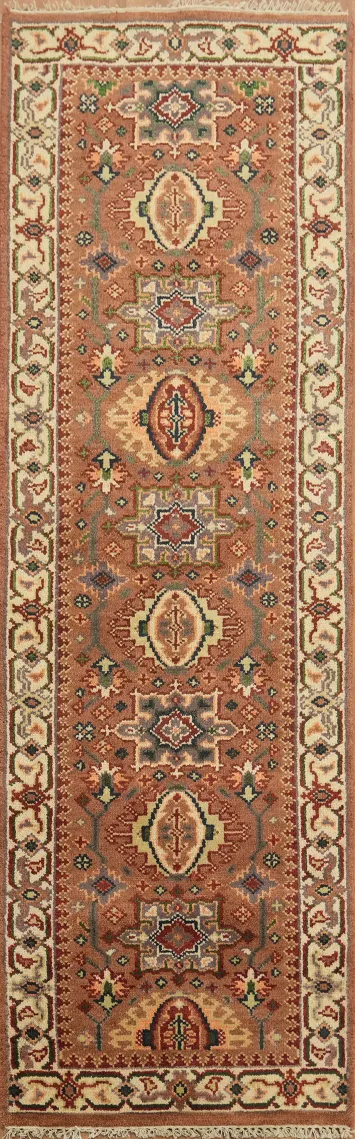 Vintage-Style Terracotta Hallway Runner Rug in Rich Earth Tones 8' 0'' X 2' 6''