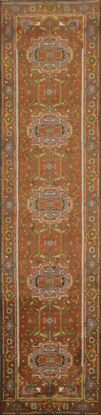 Traditional Long Runner Rug with Warm Earth Tones 2x10