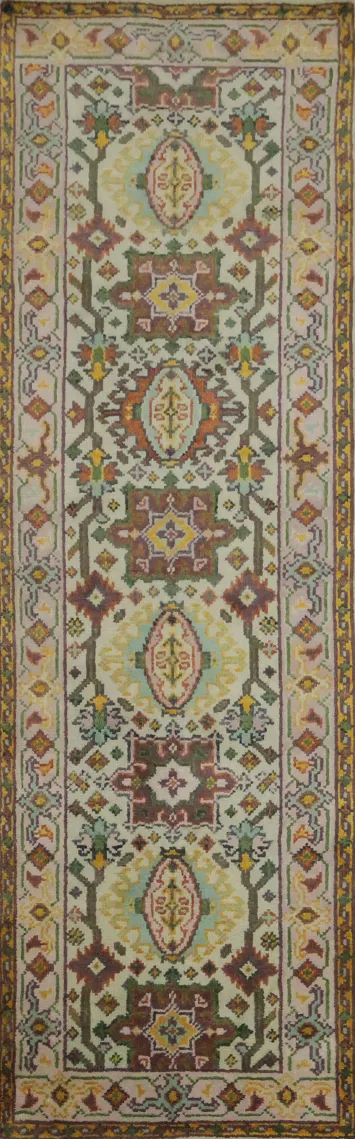 Mint Green Tribal Heriz Serapi Oriental Runner Rug 8' 0'' X 2' 6''