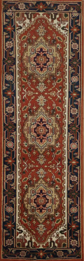 Artisan Hand-Knotted Runner with Classic Cultural Motifs 2x8