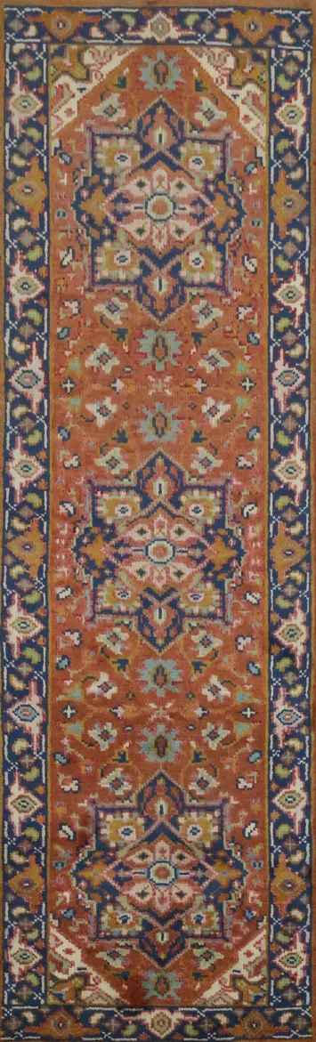 Traditional Artisan Wool Rug with Intricate Geometric Patterns 8' 0'' X 2' 5''