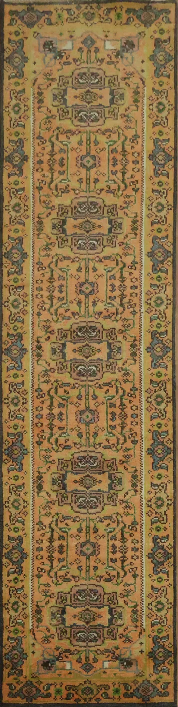 Traditional Terracotta Orange Hallway Runner Rug 9' 11'' X 2' 6''