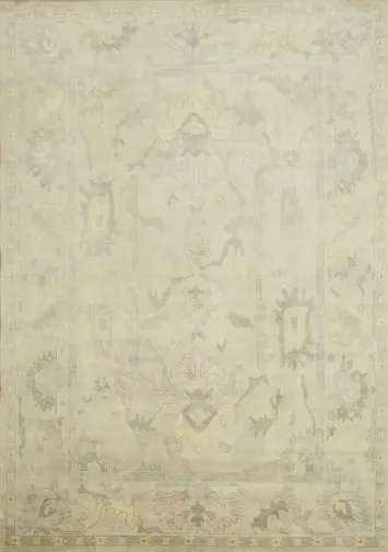 Beige Traditional Oushak Hand Made Large Rug 10'x14'