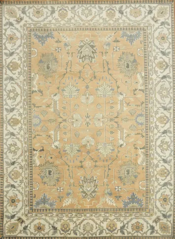 Traditional Oushak Hand Made Large Rug 10x14