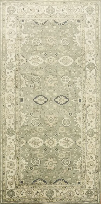 Green Traditional Oushak Hand Made Large Rug 10x20
