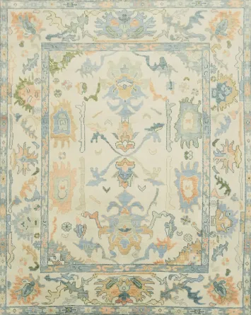 Elegant Light Green Pastel Persian-Inspired Rug 8'x10'