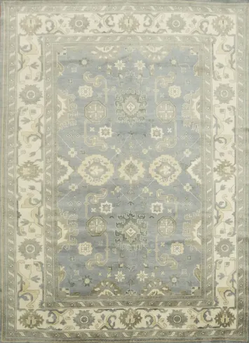 10'x14' Soft Blue Persian Style Rug with Delicate Ornamental Design