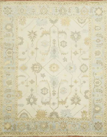 Stylish Neutral Area Rug with Traditional Motifs 9'x12'