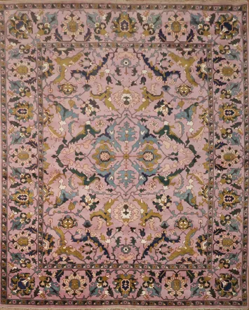 12'x15' Large Pink All-Over Ziegler Hand-Knotted Wool Rug