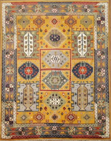 Bright and bold traditional-style Tribal Indian Area Rug 8x10 ft