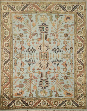 Luxurious Traditional Light Blue Ziegler Area Rug 8x10 ft