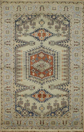 Geometric Artisan Wool Rug 5x8