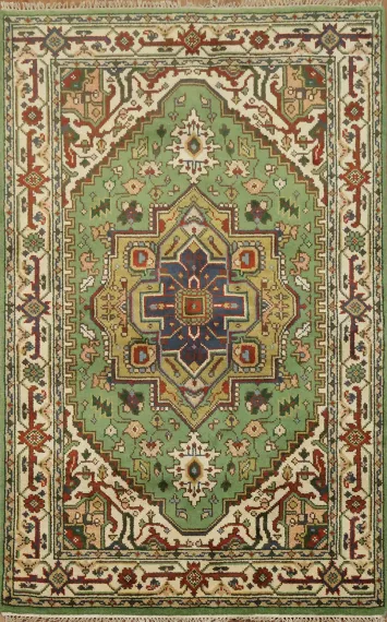 Classic Green Medallion Rug 5x8