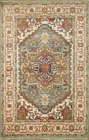 Vivid Medallion Accent Oriental Rug 5x8