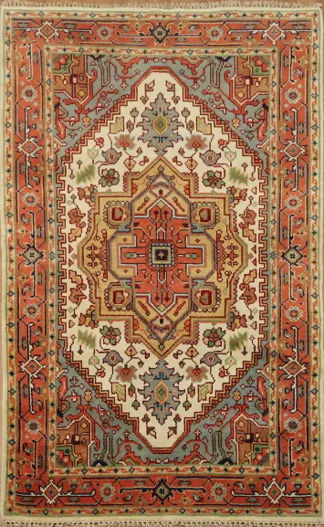 Intricate Wool Rug with Timeless Tribal Design 5x8