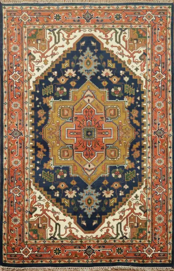 Richly Colored Oriental Rug with Intricate Starburst Motif 5x8