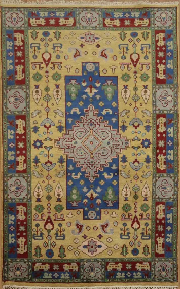5'x8' Tribal Symbols Medallion Design on a Classic Oriental Rug