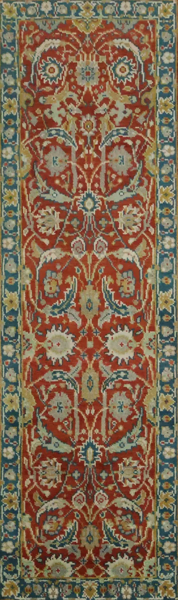 Vibrant Persian Style Red Runner Rug 7' 10'' X 2' 4''