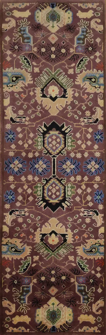 Deep Burgundy Wine Red Floral Runner 7' 10'' X 2' 6''