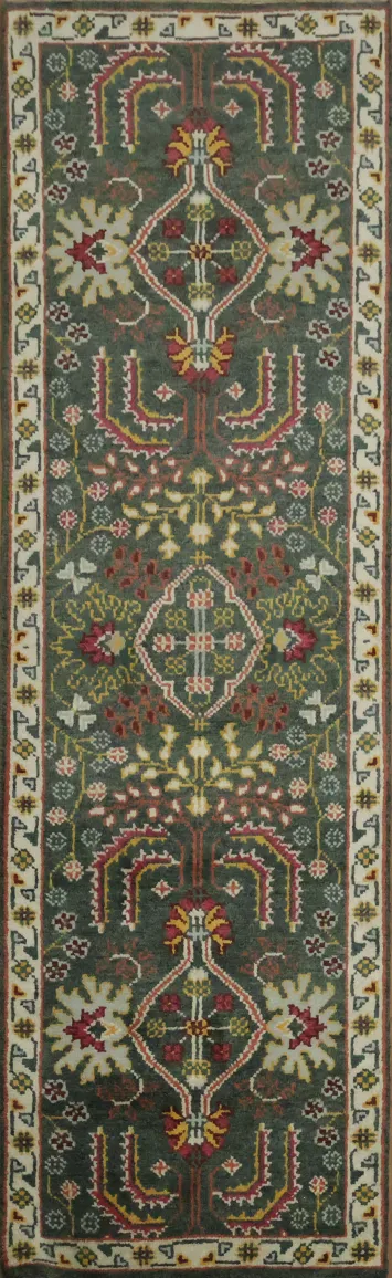 Classic Green Runner Rug Perfect for Hallways Entry 7' 11'' X 2' 5''