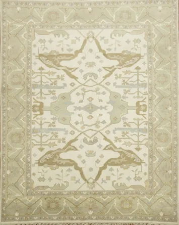 Elegant Beige and Blue Rug with Classic Oriental Design 8'x10'
