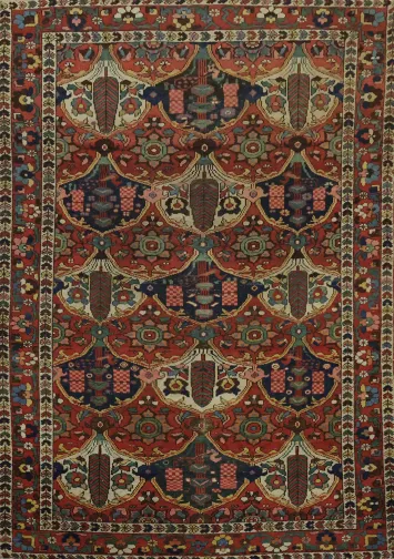 Antique Bakhtiari Persian Wool Rug 5x7
