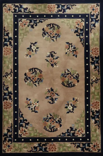 Art Deco Chinese Wool Rug 4x6