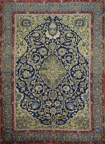 Blue Shahreza Persian Wool Rug 5x7