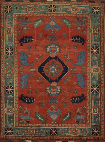 Kazak Oriental Wool Area Rug 6x8