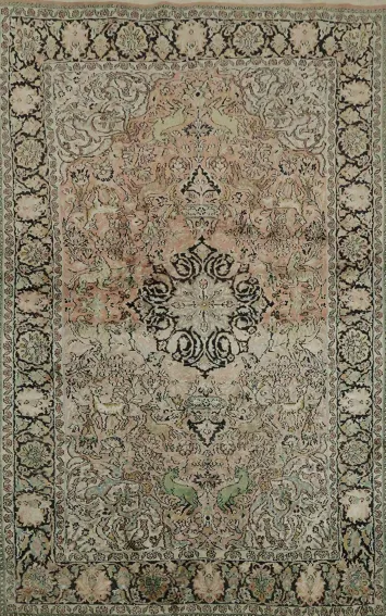 Fine Silk Kashmir Oriental Rug 5x7