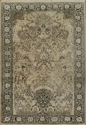 Silk Kashmir Oriental Rug 4x6