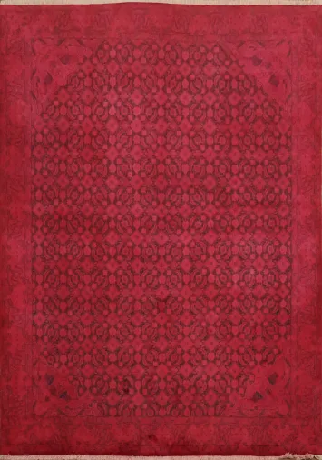 Over Dyed Kashan Persian Wool Area Rug 7x9