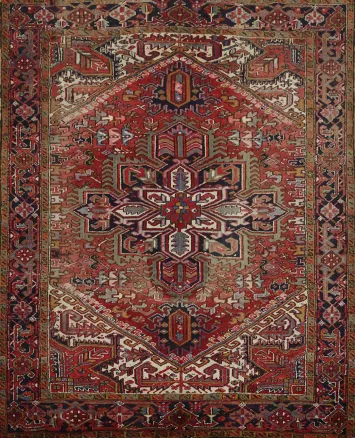 Heriz Oriental Wool Area Rug 8x10