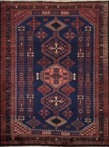 Blue Zanjan Persian Wool Area Rug 8x10