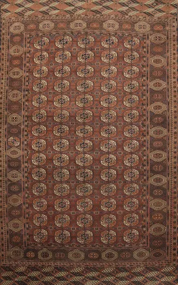 Antique Wool Turkoman Persian Area Rug 7x12