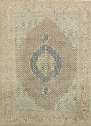 Fine Geometric Wool Tabriz Persian Area Rug 8x11